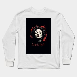 Dessin Edith Piaf - portrait - vector Long Sleeve T-Shirt